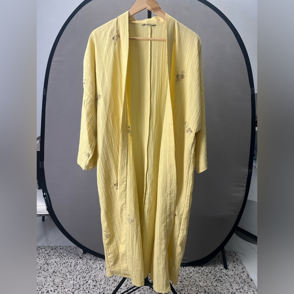 Yellow Open Front Kimono